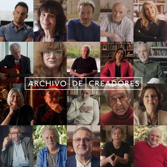 A grid of portraits of the artists interviewed in the series.