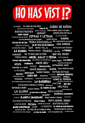The title above a list of TV programme names on a black background.