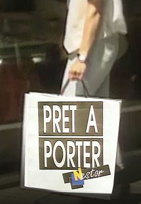 A hand carrying a shopping bag with the programme title.