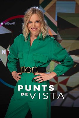 Presenter Tània Sarrias in a green jumpsuit, hands on hips.